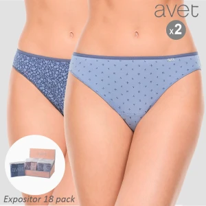 Braga bikini algod&oacute;n mujer estampada pack 2