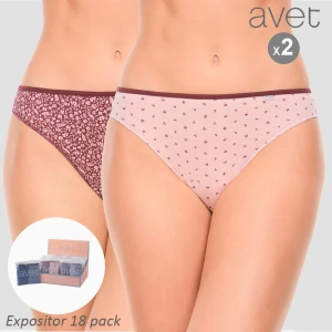 Braga bikini algod&oacute;n mujer estampada pack 2