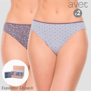 Braga bikini algod&oacute;n mujer estampada pack 2