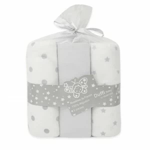 Muselina bebe franela fina pack x3 estampada.