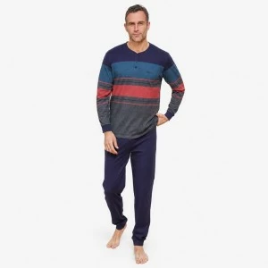 Pijama algod&oacute;n hombre cuello botones