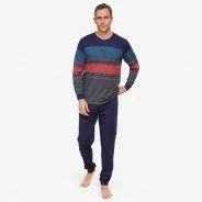 Pijama algod&oacute;n hombre cuello botones