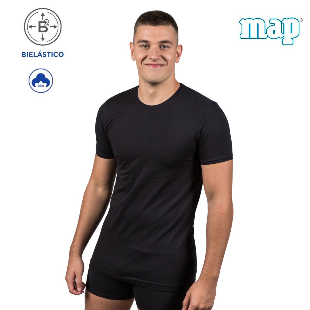 Camiseta manga corta de algodon bileástico 