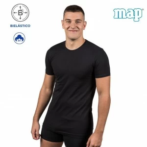 Camiseta manga corta de algodon bile&aacute;stico 