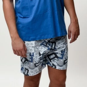 Pijama hombre manga corta algod&oacute;n