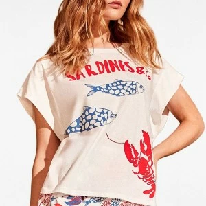 Pijama corto mujer estampado Sardines & Co