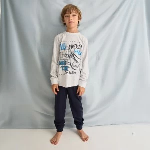 Pijama algod&oacute;n ni&ntilde;o manga larga Basket