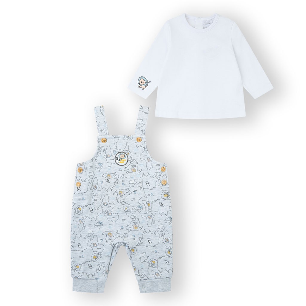Conjunto peto bebel azul 2 Piezas mapas