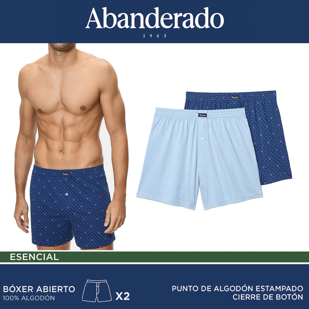 B&oacute;xer abierto de algod&oacute;n&nbsp;pack 2 estampado