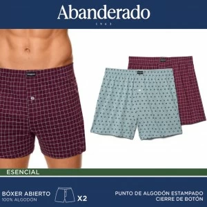 B&oacute;xer abierto de algod&oacute;n&nbsp;pack 2 estampados