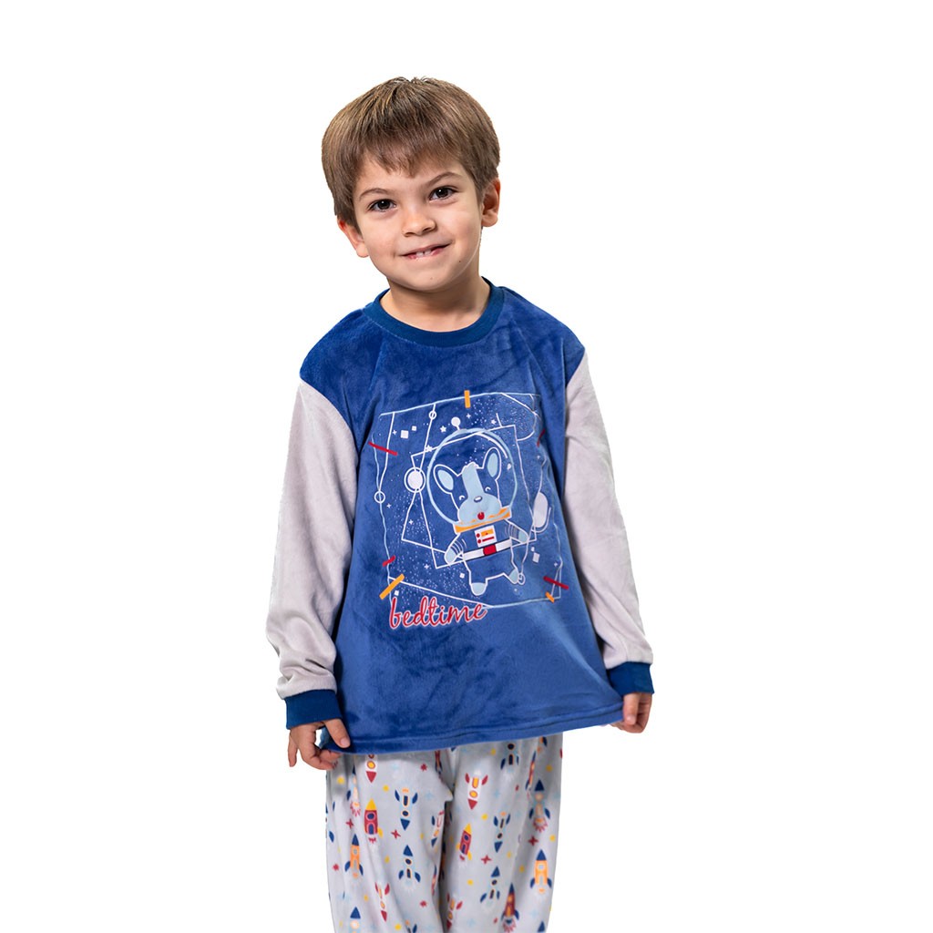 Pijama largo niño tejido spandex estampado