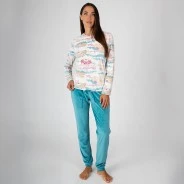 Pijama largo mujer aterciopelado 