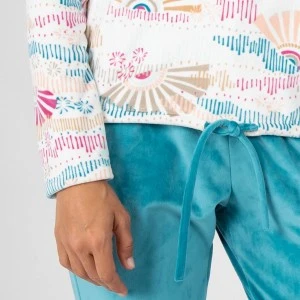 Pijama largo mujer aterciopelado 