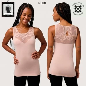 Camiseta polar t&eacute;rmica mujer sin magas con encaje 