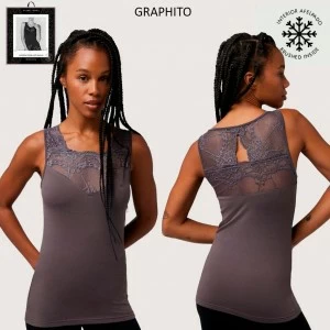 Camiseta polar t&eacute;rmica mujer sin magas con encaje 