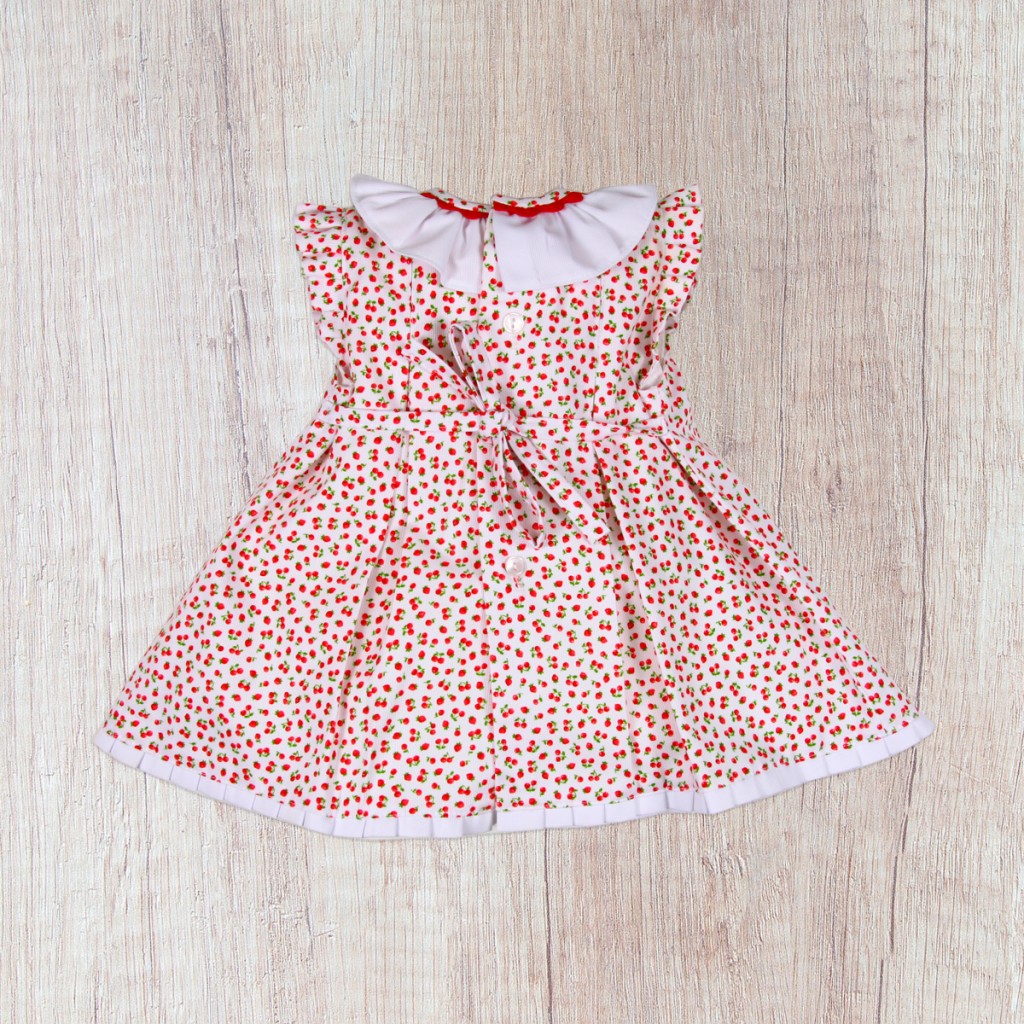 Vestido De Verano Para Bebé Con Estampado De Dinosaurio - Manga Corta, 100% Algodón, Color Blanco