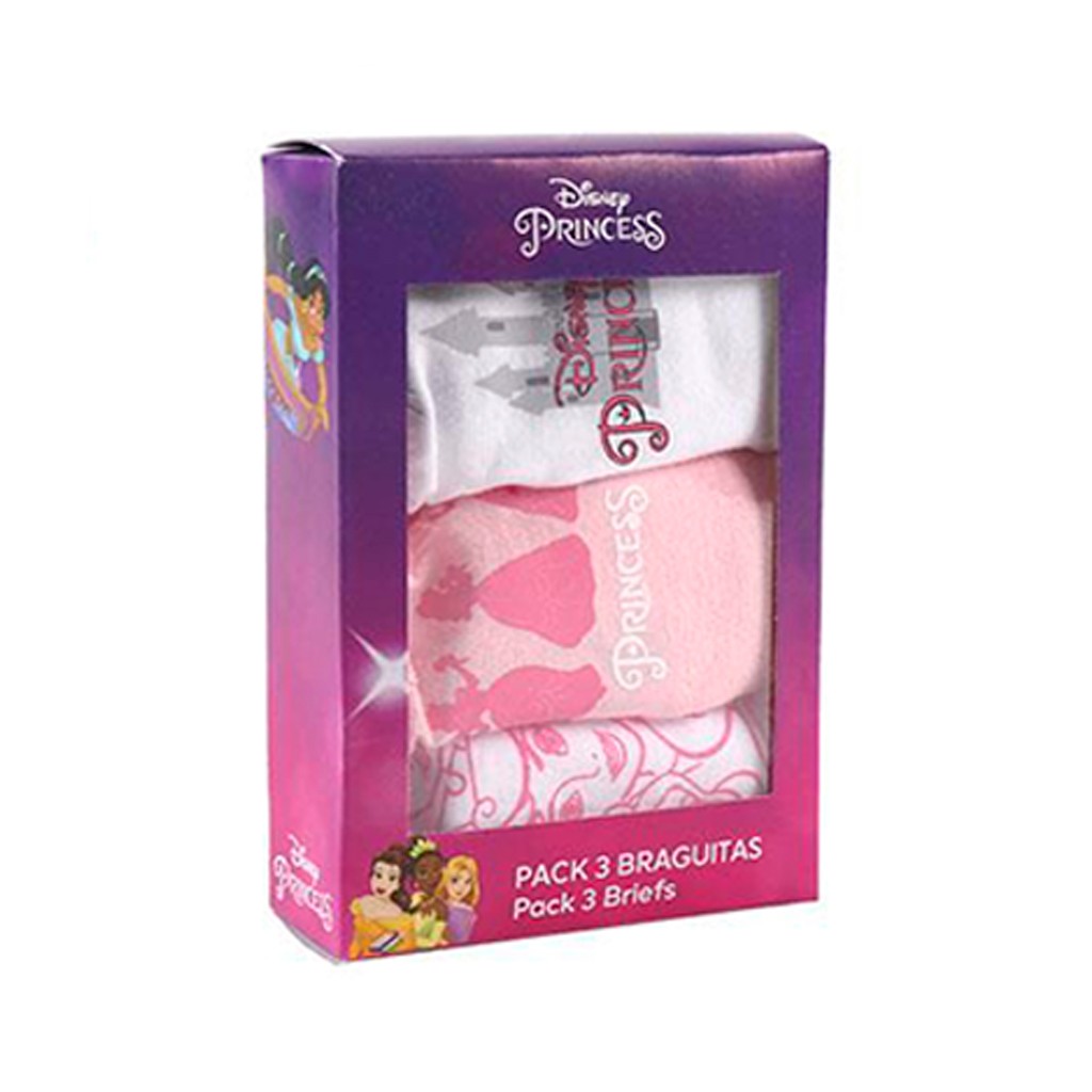 Braga Niña Algodón Pack X3 Estampado Princesas Disney