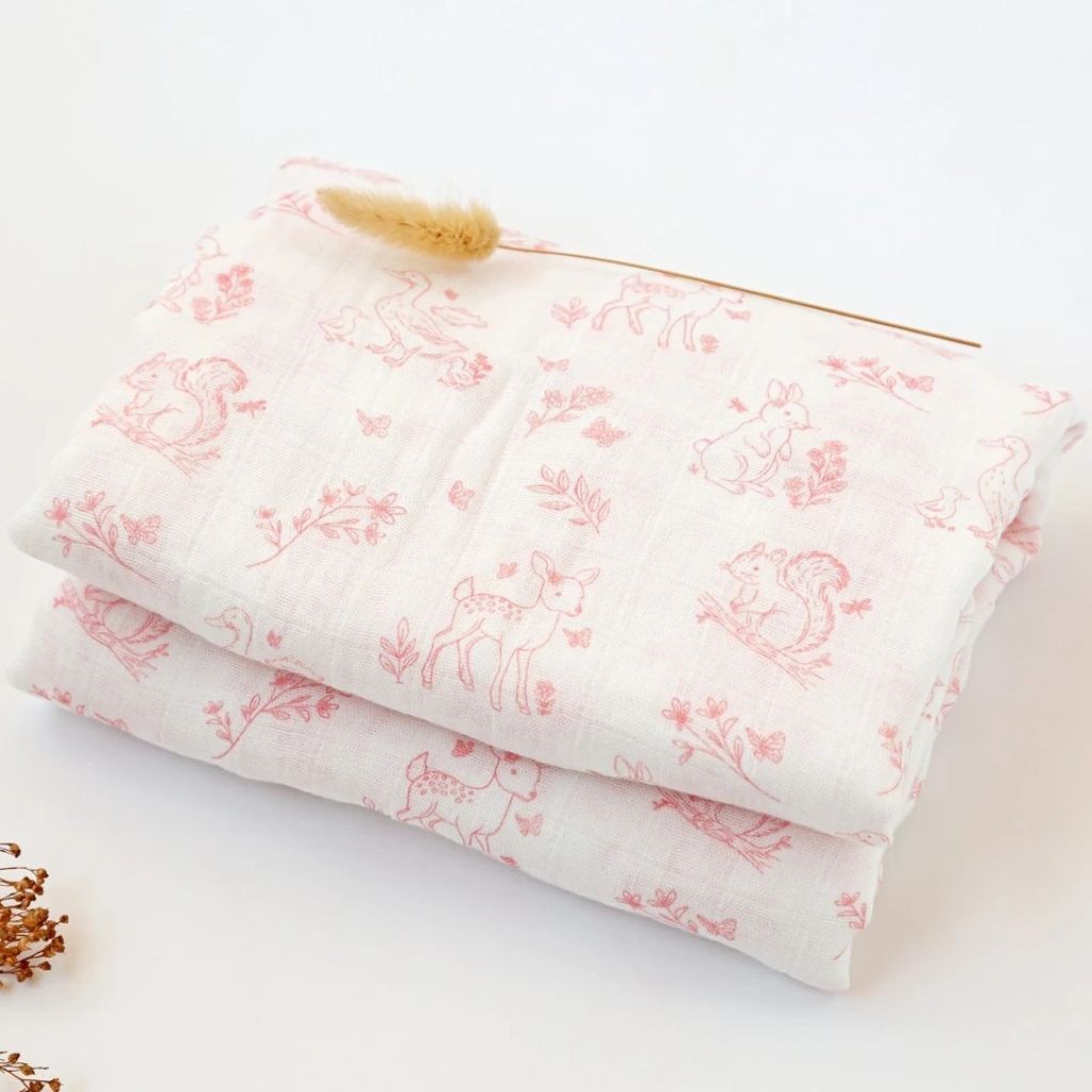 Muselina bambu 120 x 120 coleccion rosa en saco
