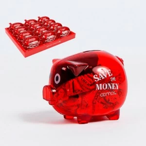 B&oacute;xer hombre dolars en hucha de cerdito