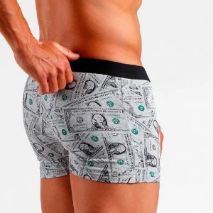 B&oacute;xer hombre dolars en hucha de cerdito