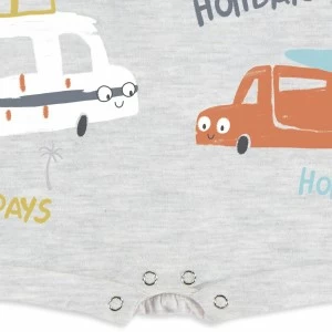 Pelele beb&eacute; tirantes algod&oacute;n estampado