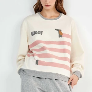 Pijama mujer algod&oacute;n estampado Woof