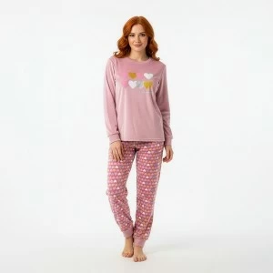 Pijama mujer manga larga corazones