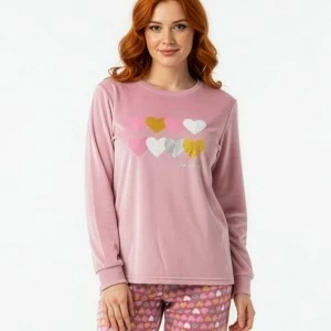 Pijama mujer manga larga corazones