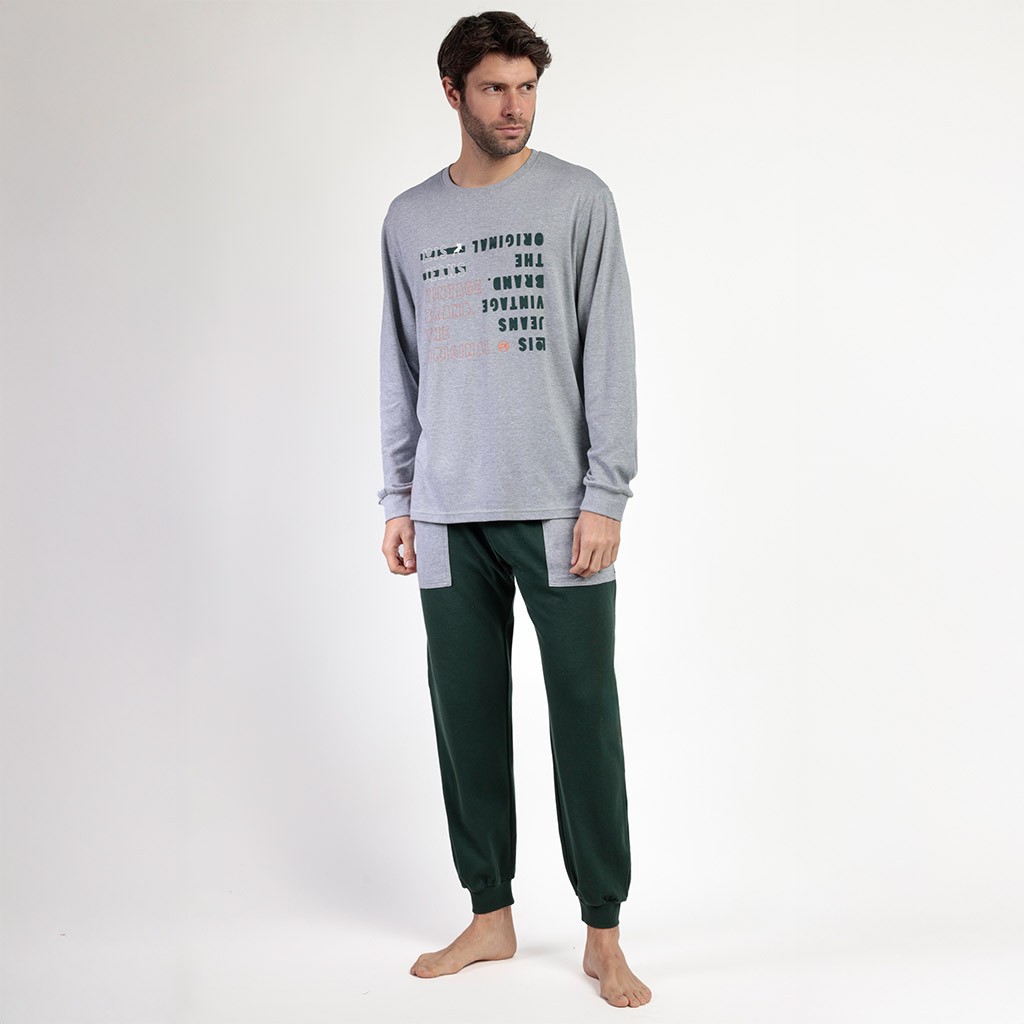 Pijama hombre manga larga bolsillos