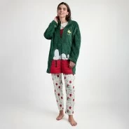 Bata coralina mujer cremallera Snoopy