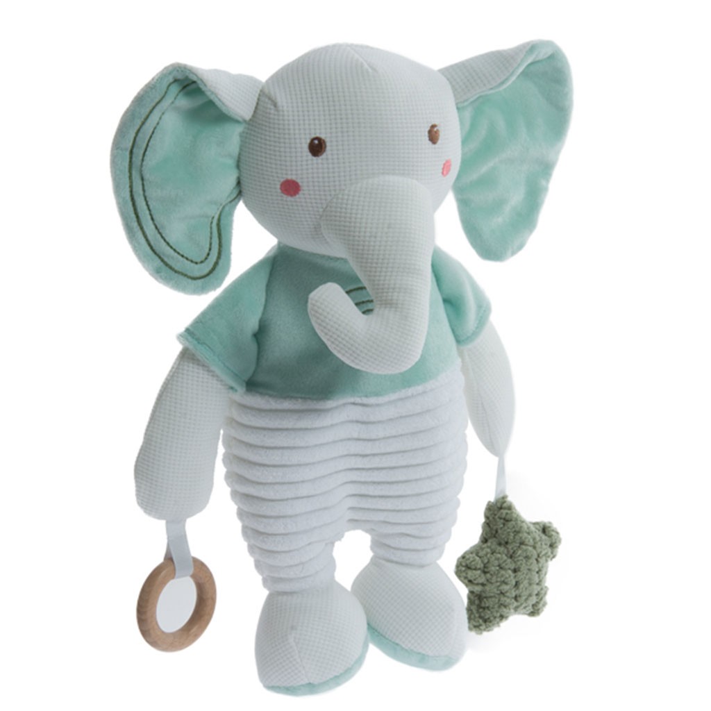 Peluche bebe elefante con sonajero y mordedor