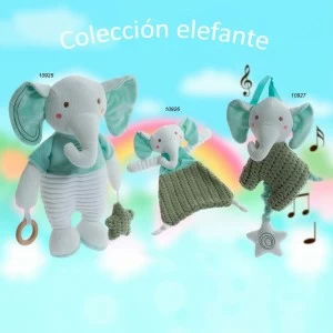 Peluche bebe elefante con sonajero y mordedor