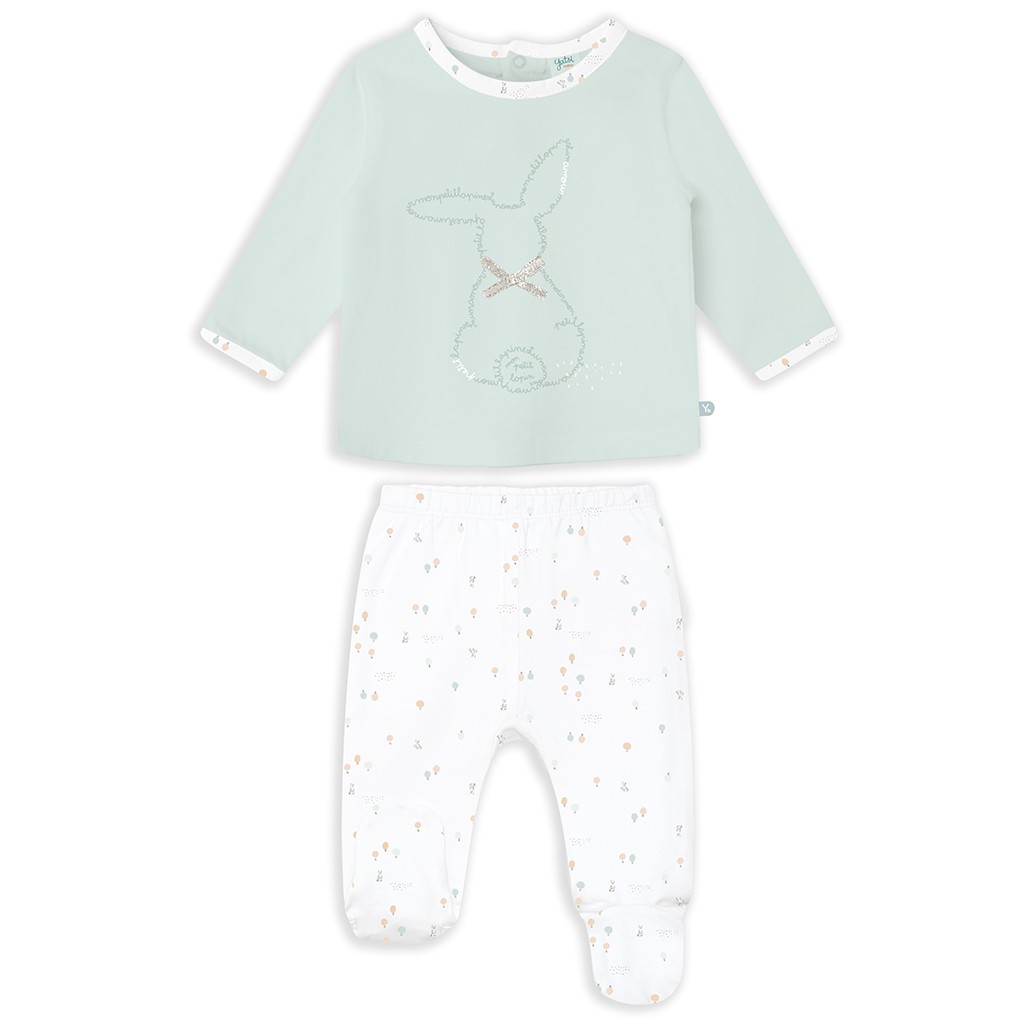 Pijama bebé manga larga fino algodón