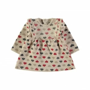 Vestido algod&oacute;n beb&eacute; manga larga estampado
