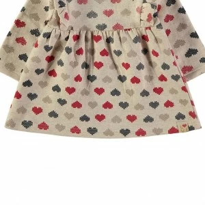 Vestido algod&oacute;n beb&eacute; manga larga estampado