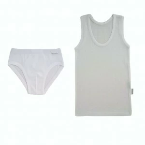 Estuche comuni&oacute;n camiseta y slip de algod&oacute;n