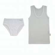 Estuche comuni&oacute;n camiseta y slip de algod&oacute;n