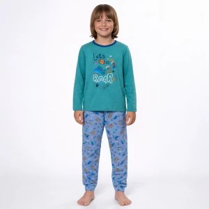 Pijama largo ni&ntilde;o algod&oacute;n estampado