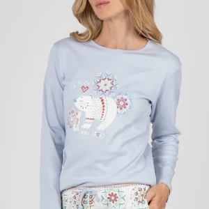 Pijama mujer algod&oacute;n estampado color pastel