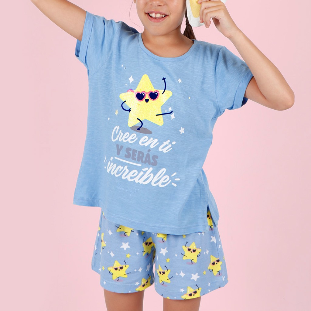 Pijama niña manga corta