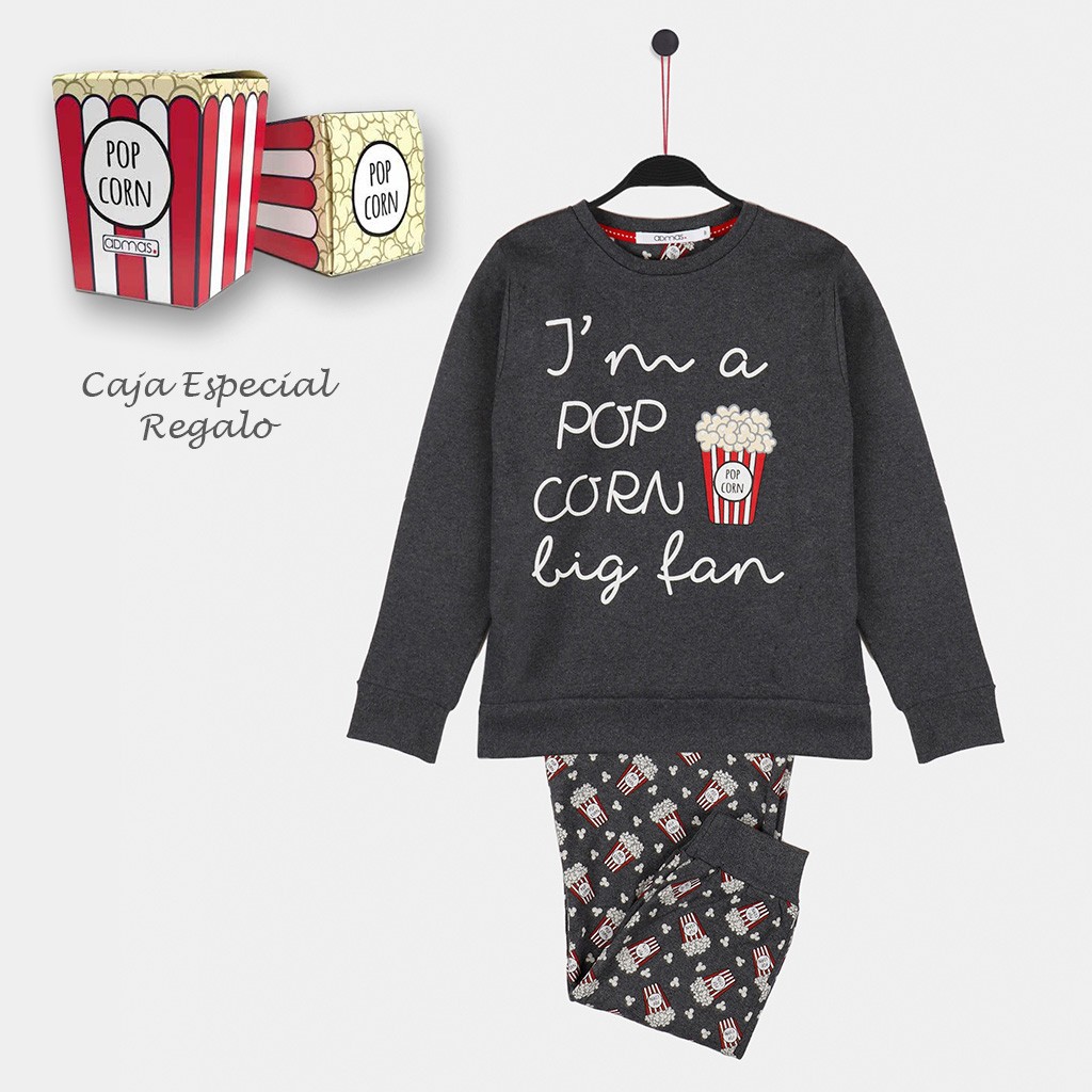 Pijama niña manga larga Pop Corn