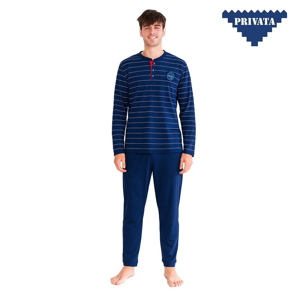 Pijama hombre algodoón cuello botones