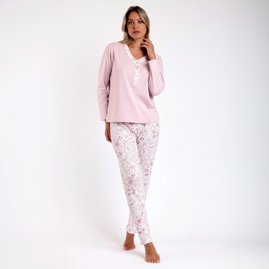 Pijama mujer viscosa estampado floral