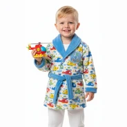 Bata ni&ntilde;o coralina estampada coches
