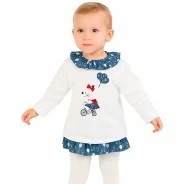 Vestido bebe sport afelpado aplique osito