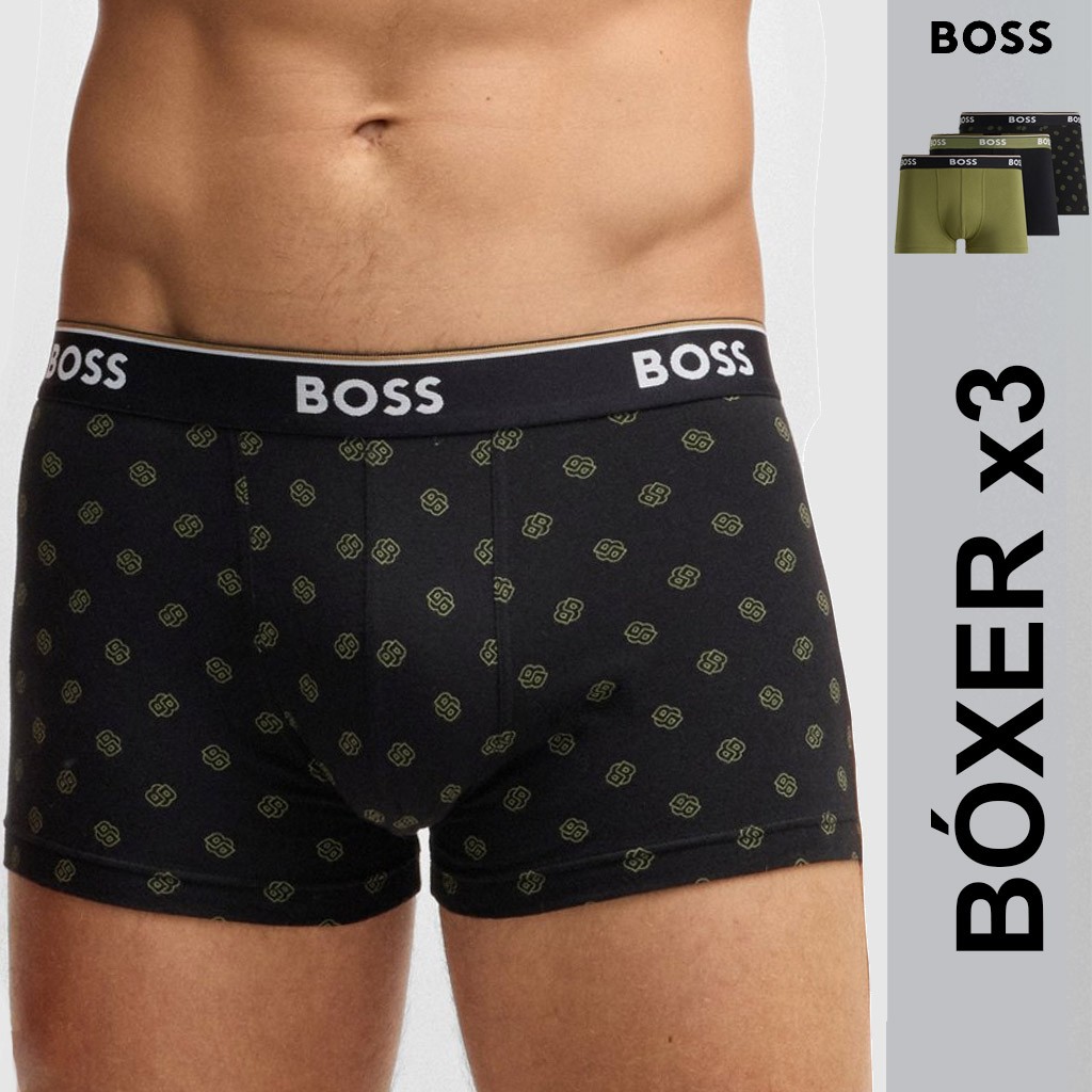 B&oacute;xer de algod&oacute;n el&aacute;stico pack x 3 Moda 