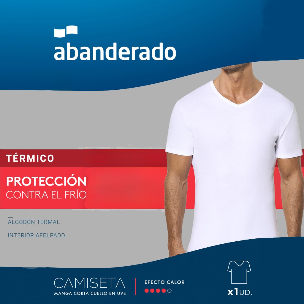 Camiseta interlock liso manga corta y cuello pico