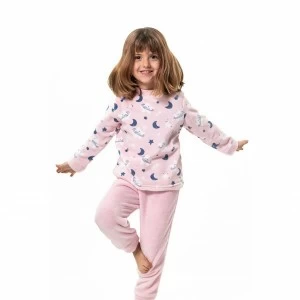 Pijama ni&ntilde;a manga larga coralina rosa
