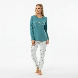 Pijama mujer manga larga tejido spandex