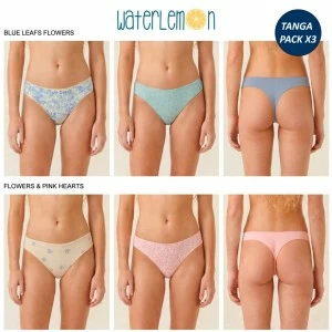 Tanga mujer algod&oacute;n elastano fantasia pack x3